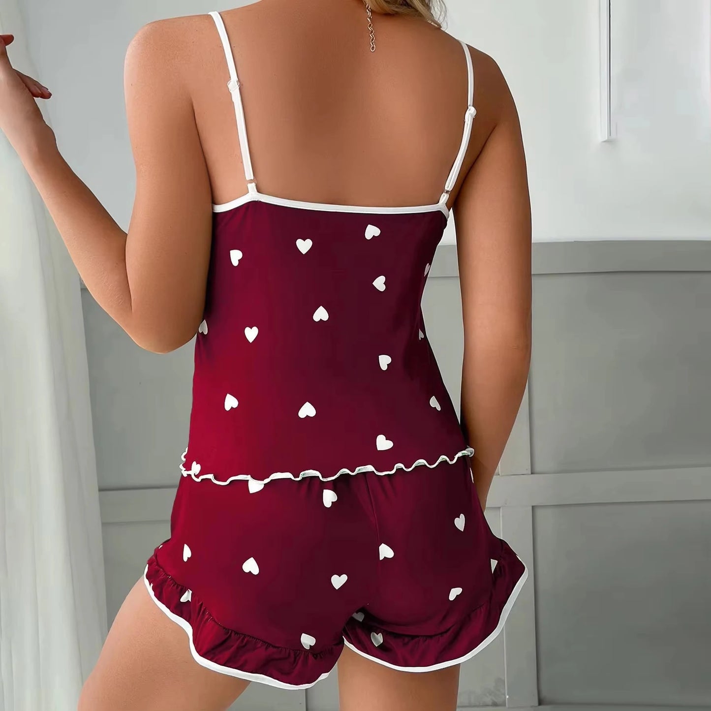 Summer Pyjama Set Large Size Vest Shorts Women's Suspenders Soft Casual Cute