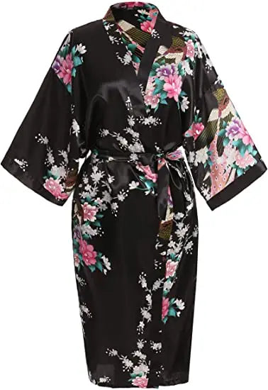Rayon Robes Women Nightwear Flower Clothes Intimate Lingerie Casual Bath Gown