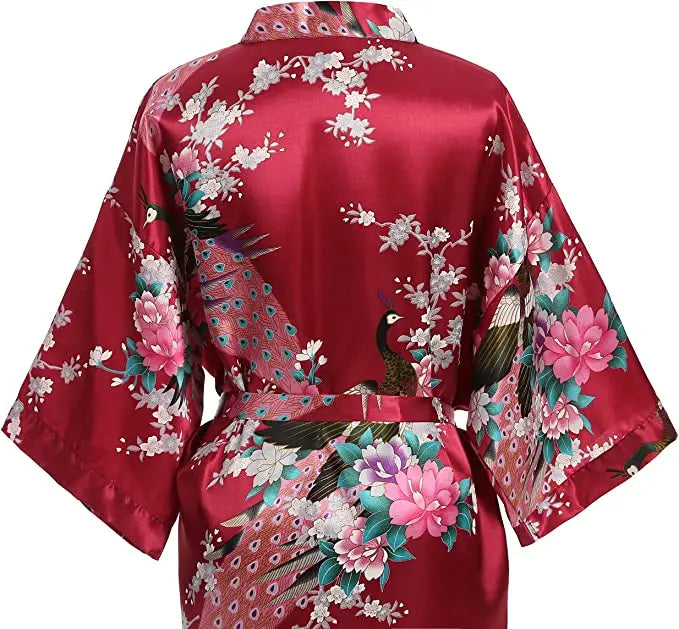 Rayon Robes Women Nightwear Flower Clothes Intimate Lingerie Casual Bath Gown