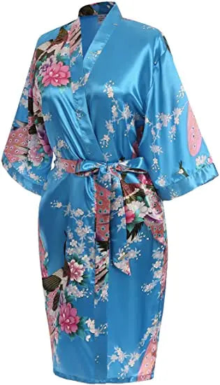 Rayon Robes Women Nightwear Flower Clothes Intimate Lingerie Casual Bath Gown