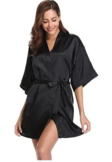 Bathrobe Women Silk Bridesmaid Robes Sexy Satin Robe Ladies Dressing Gowns