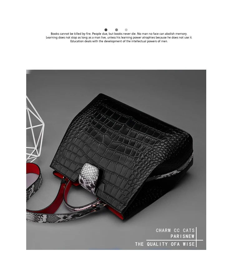 Brand Crocodile pattern Leather luxury Handbags Designer High Quality alligator large capacity Lady Shoulder Crossbody Bag