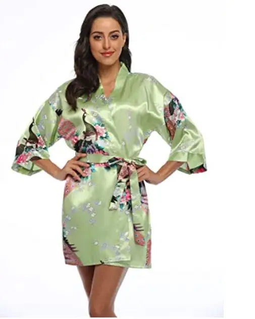 Rayon Robes Women Nightwear Flower Clothes Intimate Lingerie Casual Bath Gown