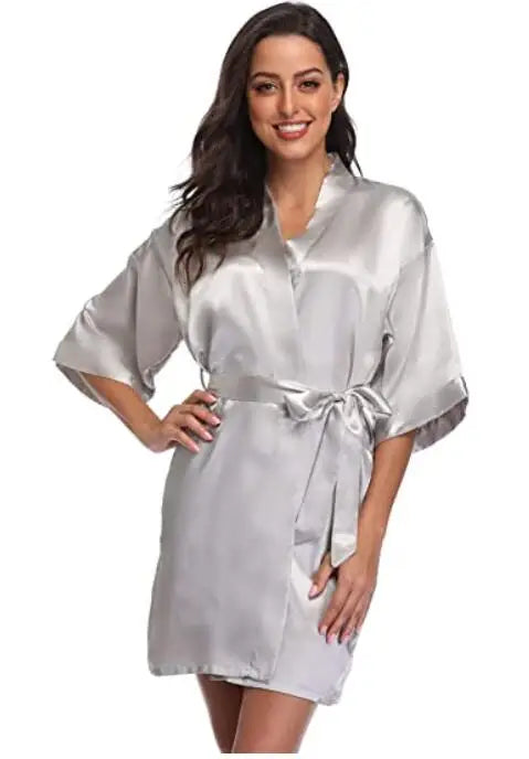 Bathrobe Women Silk Bridesmaid Robes Sexy Satin Robe Ladies Dressing Gowns