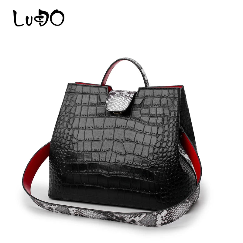 Brand Crocodile pattern Leather luxury Handbags Designer High Quality alligator large capacity Lady Shoulder Crossbody Bag