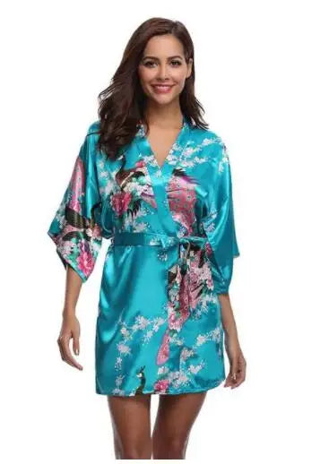 Rayon Robes Women Nightwear Flower Clothes Intimate Lingerie Casual Bath Gown