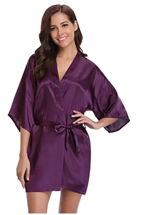 Bathrobe Women Silk Bridesmaid Robes Sexy Satin Robe Ladies Dressing Gowns