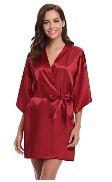 Bathrobe Women Silk Bridesmaid Robes Sexy Satin Robe Ladies Dressing Gowns