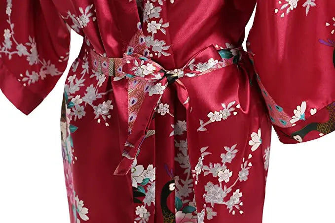 Rayon Robes Women Nightwear Flower Clothes Intimate Lingerie Casual Bath Gown