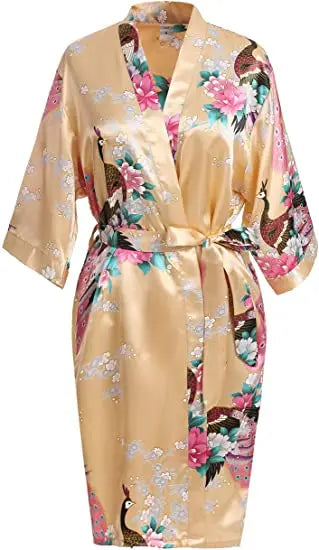 Rayon Robes Women Nightwear Flower Clothes Intimate Lingerie Casual Bath Gown