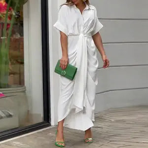 Belt Elegant Long Skirt Summer Sexy Party Dress