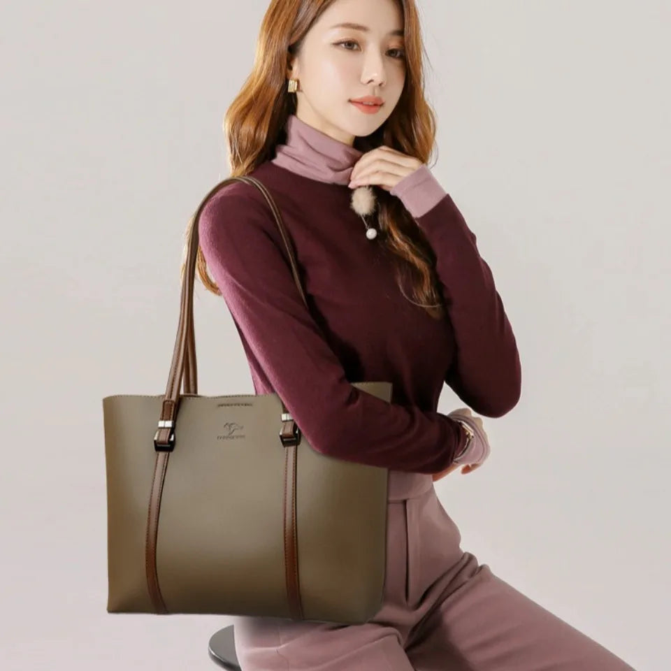 Large Capacity Shopping Luxury High Leather Ladies Bag