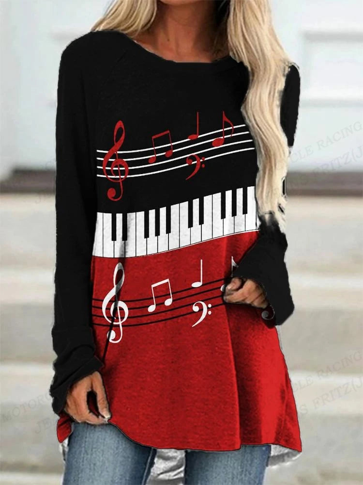 Music T shirt Long Sleeve Tops