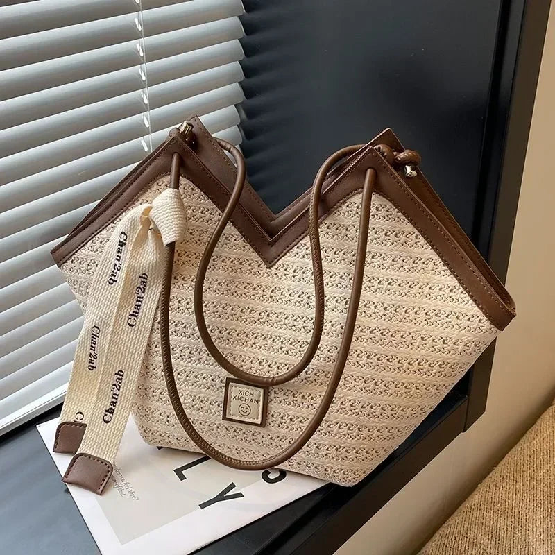 Bag Vintage Handmade Woven Shoulder Bag Raffia circle Rattan bags