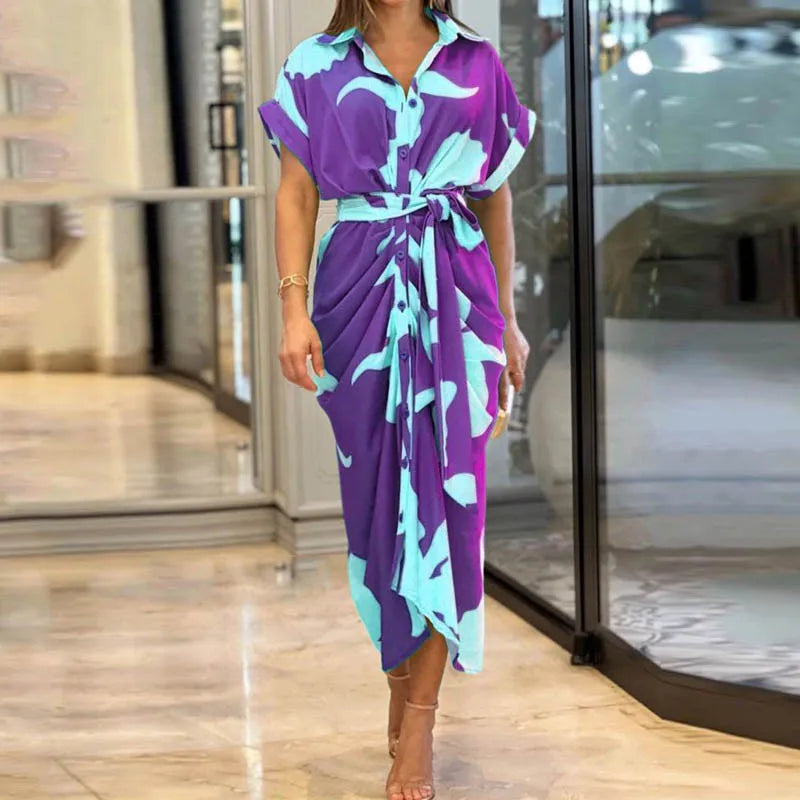 Belt Elegant Long Skirt Summer Sexy Party Dress