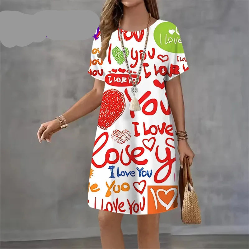Vintage Short Sleeve Summer Elegant Sundress