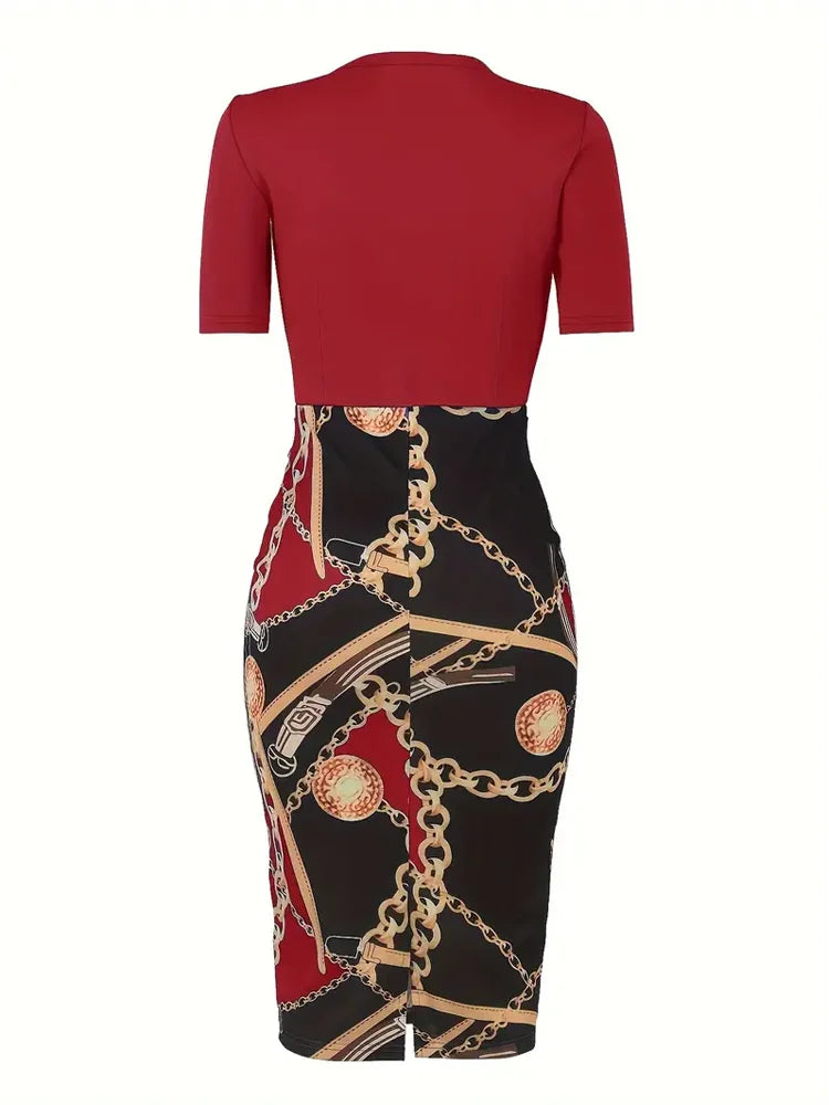 Short Sleeve Round Neck Slight Stretch With Belt