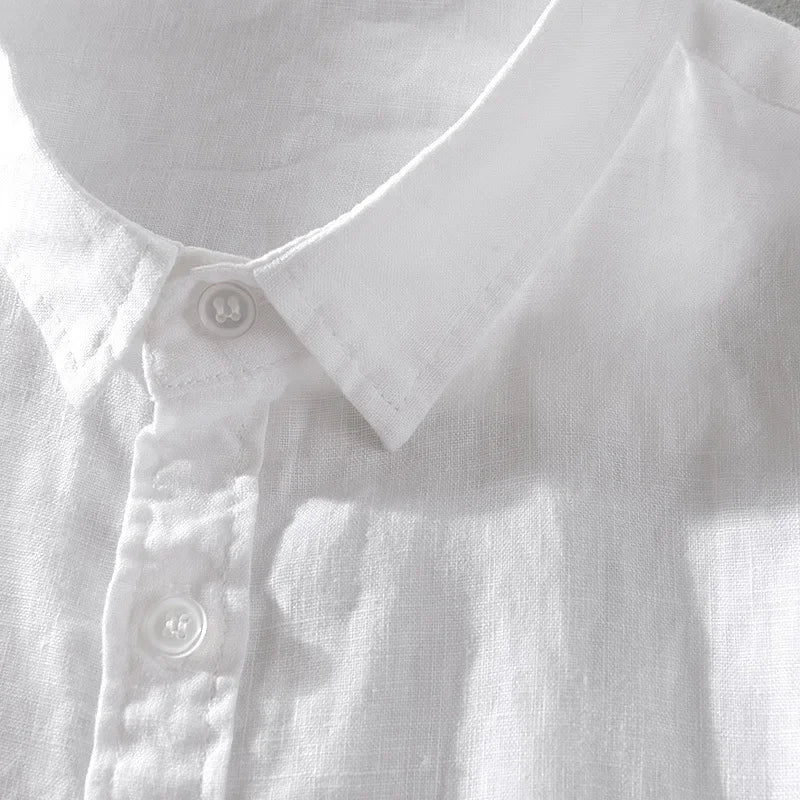 Pure Linen Short Sleeve Shirt For Men