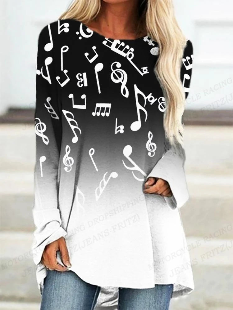 Music T shirt Long Sleeve Tops