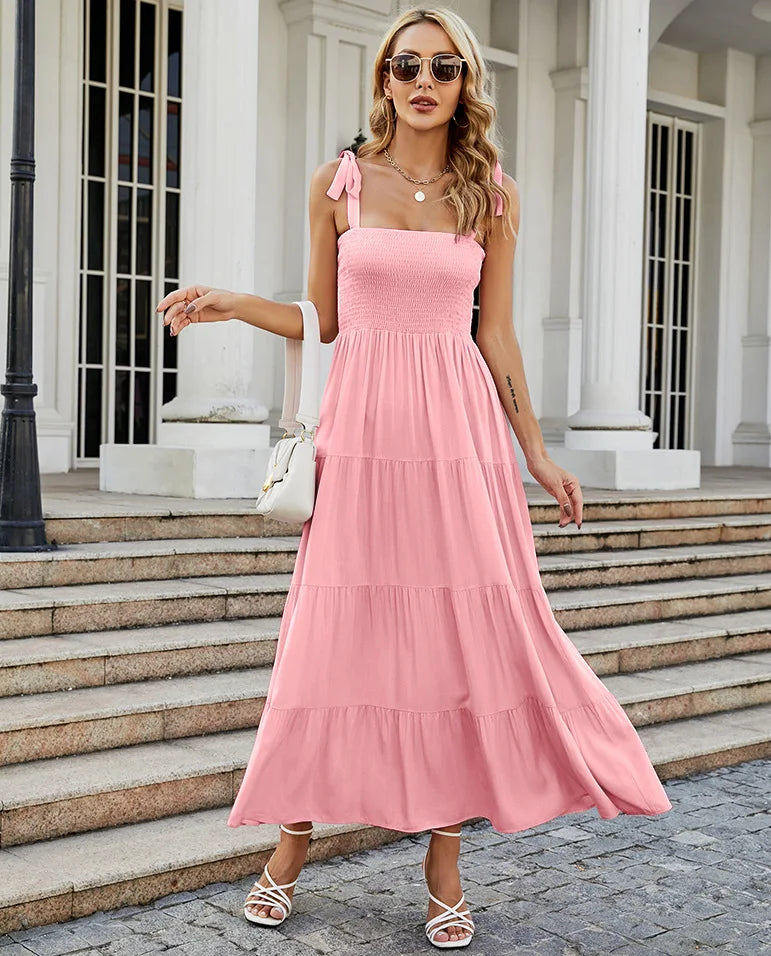 Sexy Sleeveless Hot Girl Strap Long Casual Comfortable Dress For Women