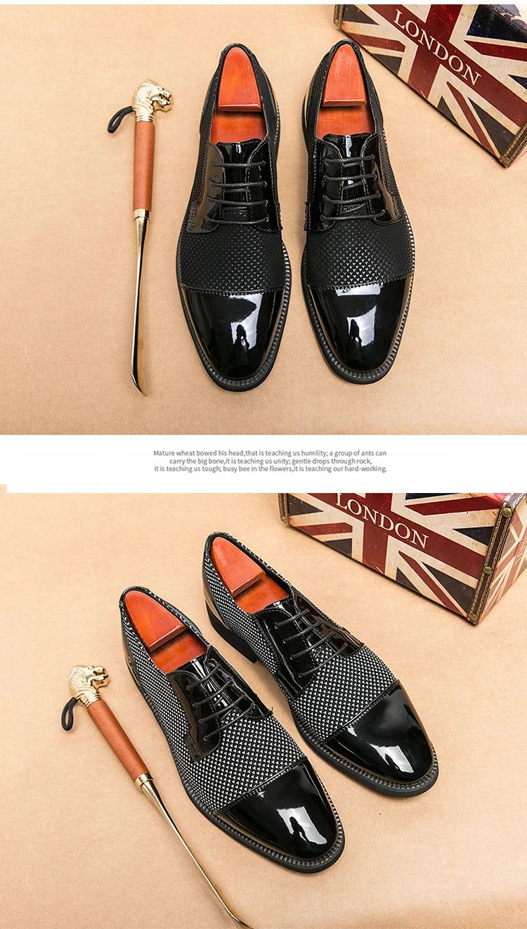 Oxfords Leather Lace Up Wedding Party Luxury Shoes for Men