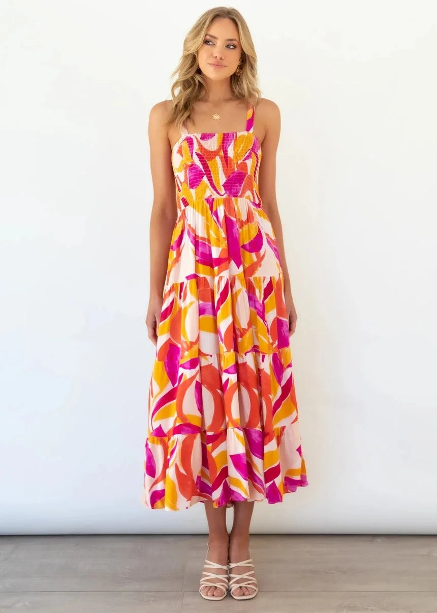 Sexy Sleeveless Hot Girl Strap Long Casual Comfortable Dress For Women