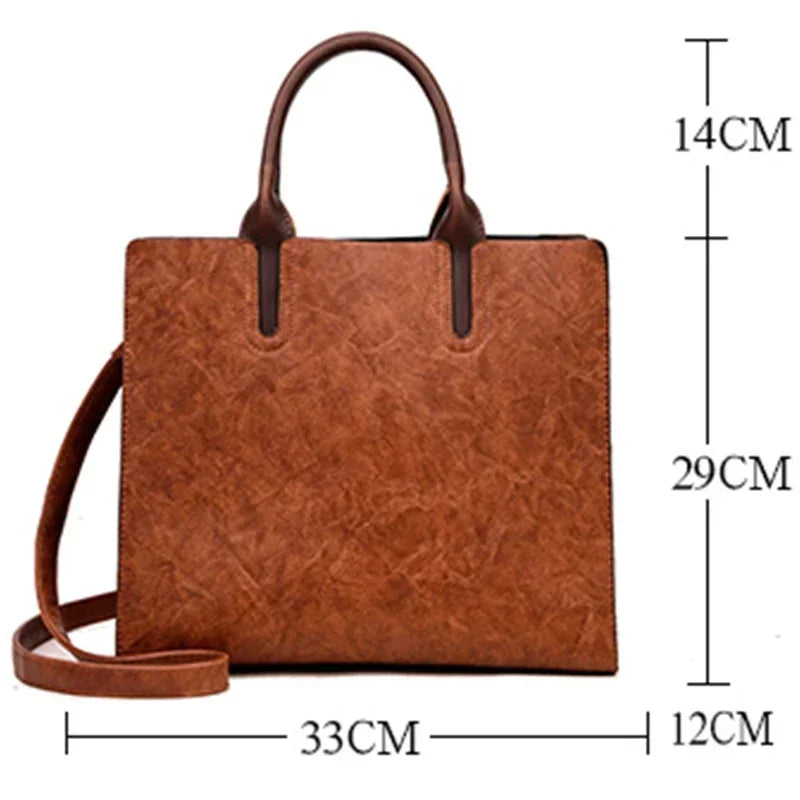 Vintage OIL Skin Leather High Quality Shoulder Crossbody Bag