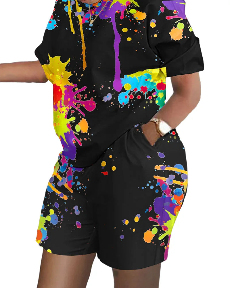 Summer Luxury T-shirt+Shorts 2 Piece Sets Soft Jogging Tracksuit