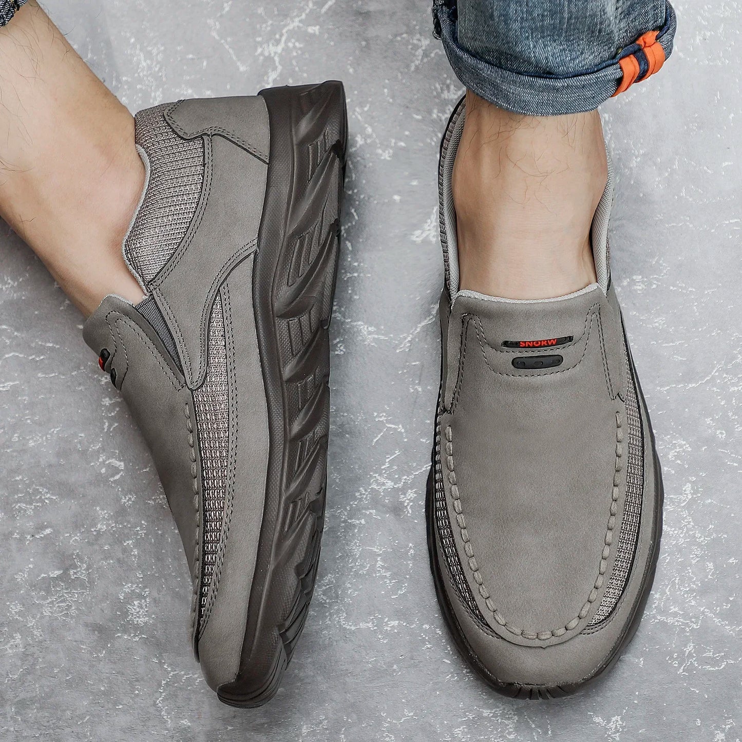 Men Sneakers Comfortable Leather Flat Footwear For Men