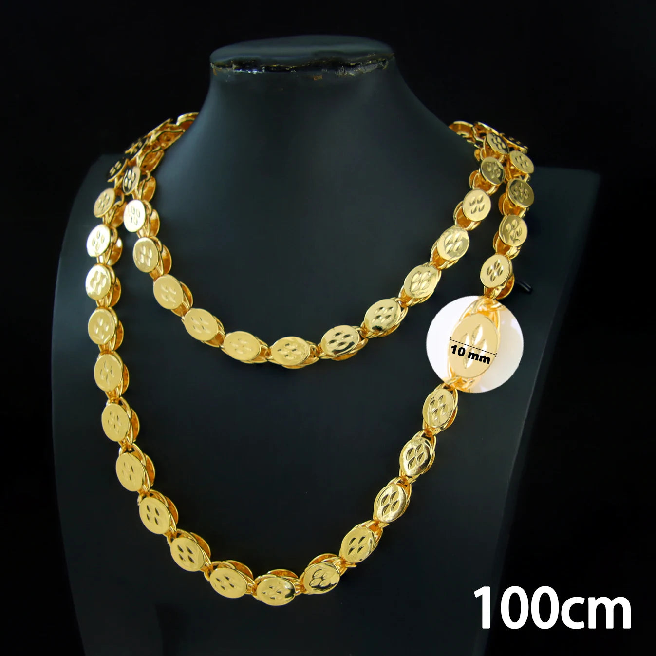 Luxury Long Necklace 50/100cm 24k Gold Plated Islamic Turkish Jewelry