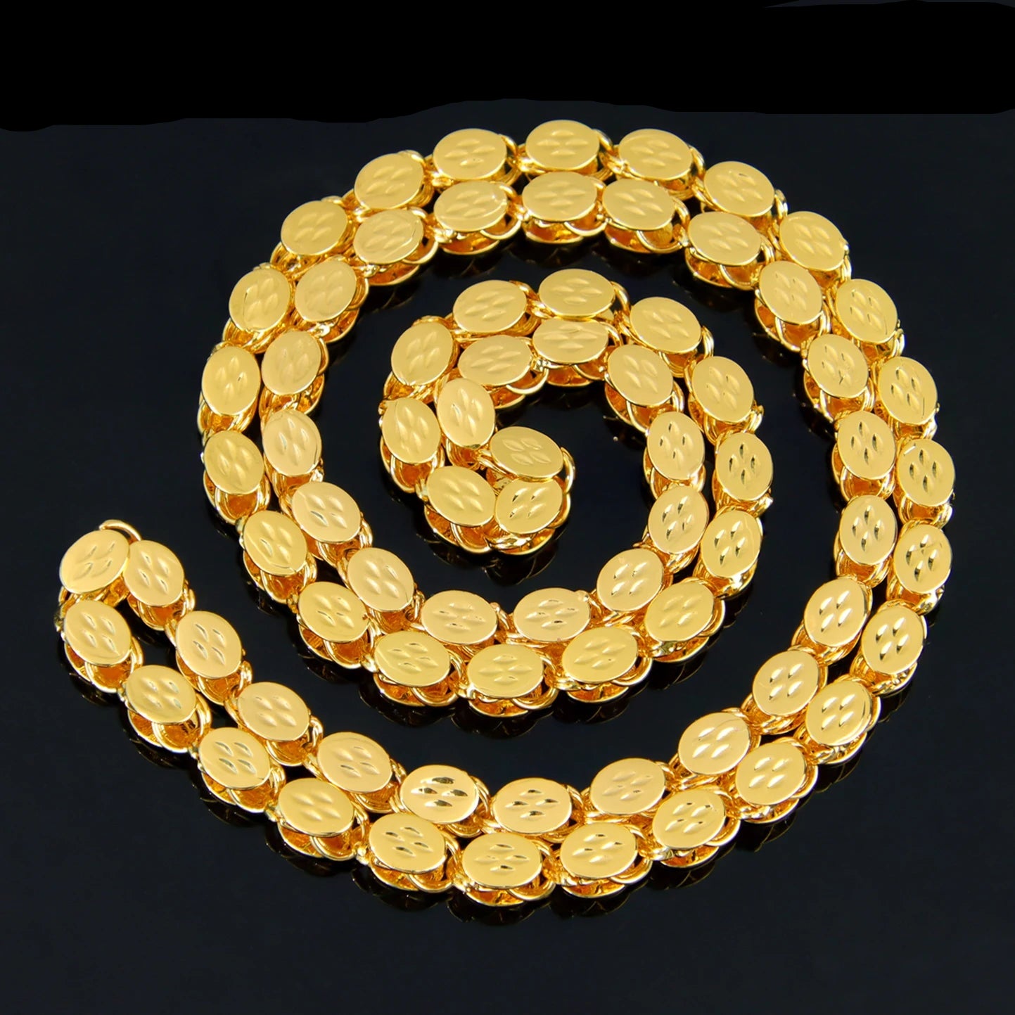 Luxury Long Necklace 50/100cm 24k Gold Plated Islamic Turkish Jewelry