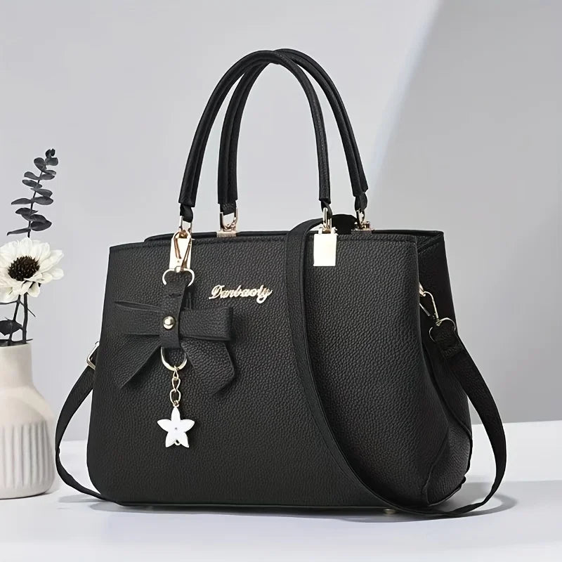 Elegant Shoulder Bag with Bowknot Decoration