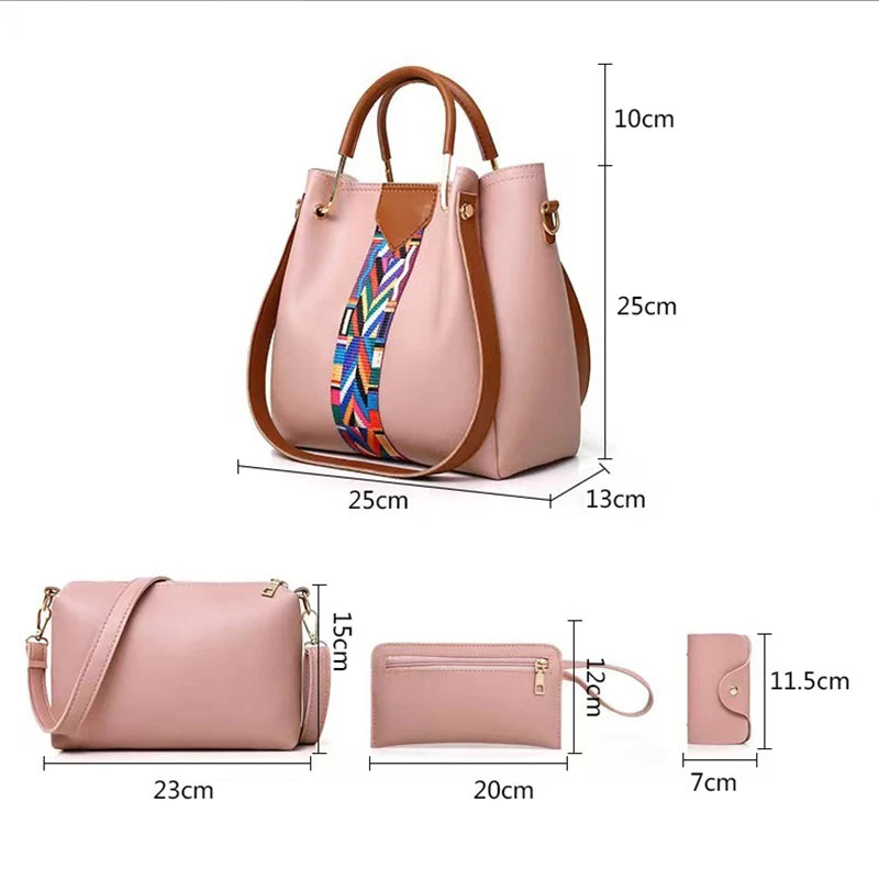 Luxury Handbag Large Capacity 4 set Bag Shoulder Bag Wallet Card Case