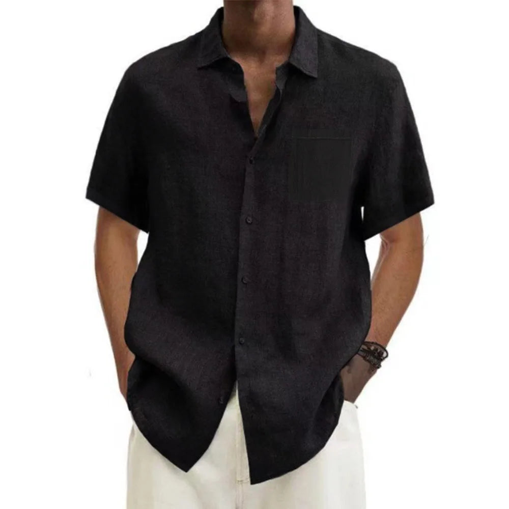 men Cotton Linen Hot Sale Sleeved T- Shirts