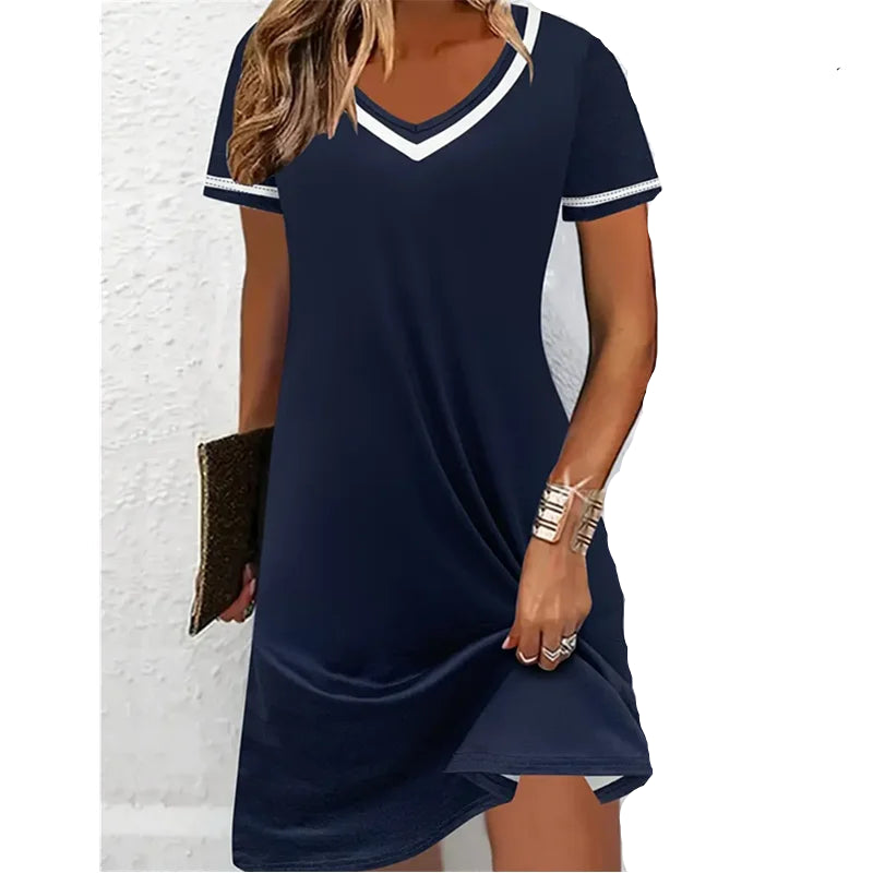 Short Sleeve O-Neck Elegant Vintage Dress