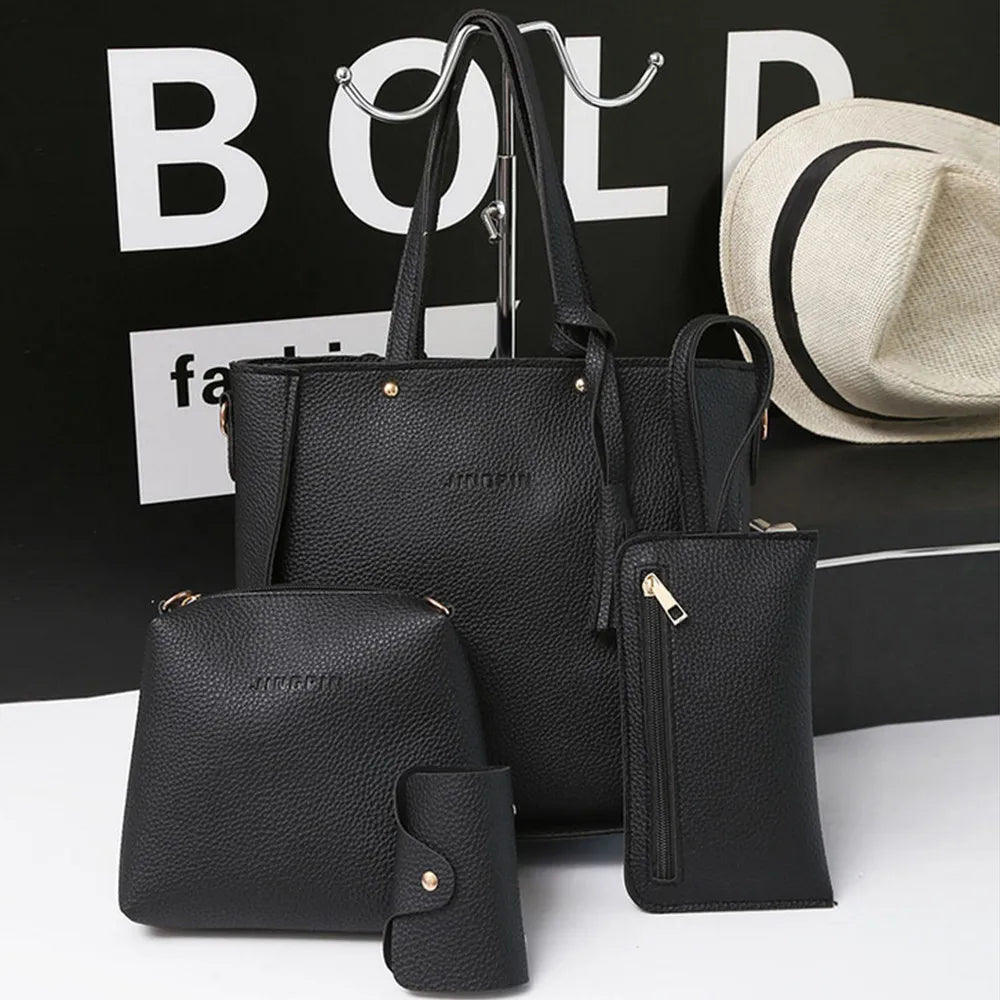 4Pcs/set Crossbody Bags Leather Shoulder Bags Purse Ladies PU Crossbody Bag Bolsa