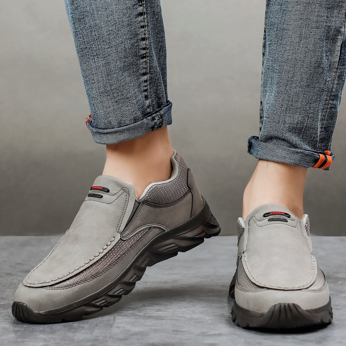 Men Sneakers Comfortable Leather Flat Footwear For Men