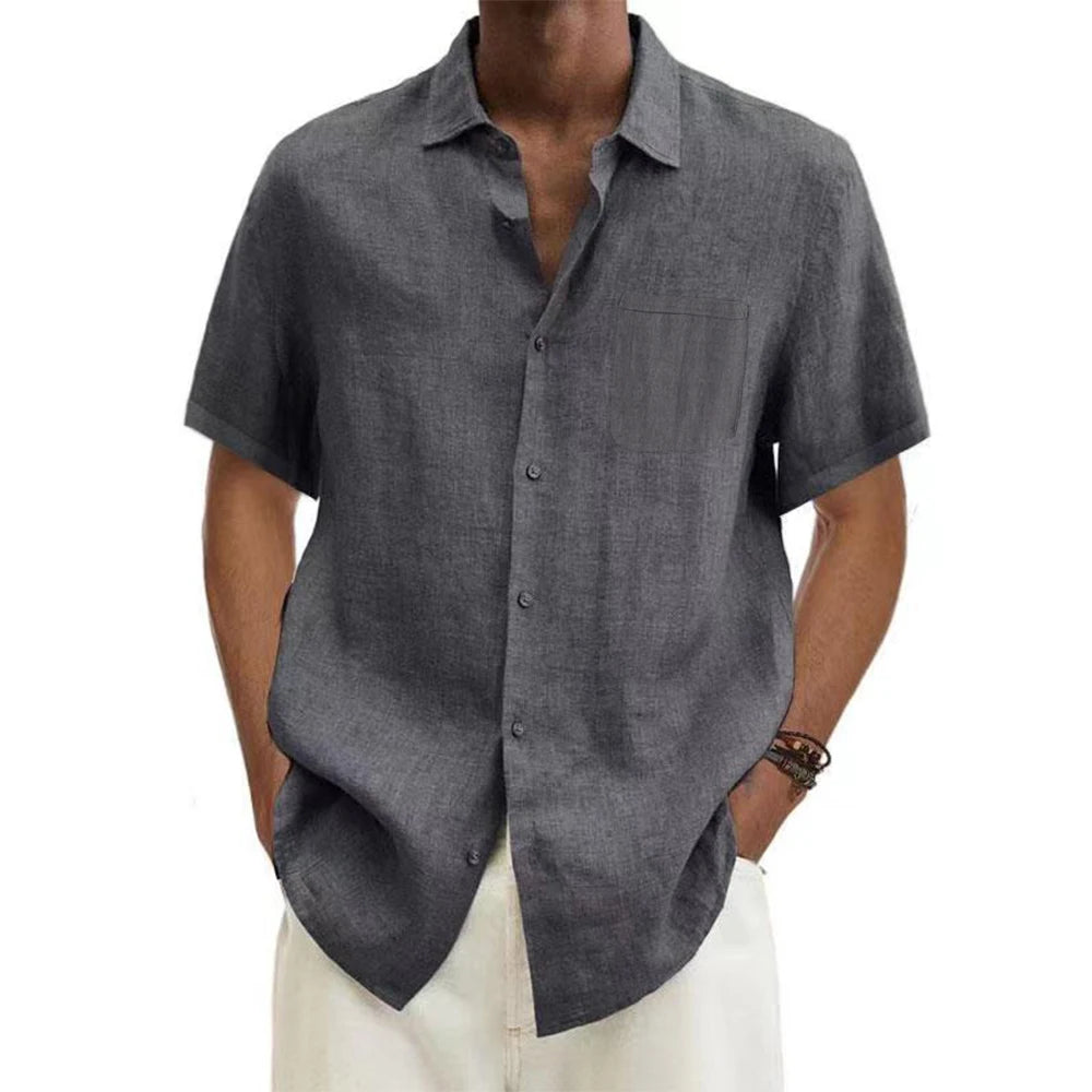 men Cotton Linen Hot Sale Sleeved T- Shirts