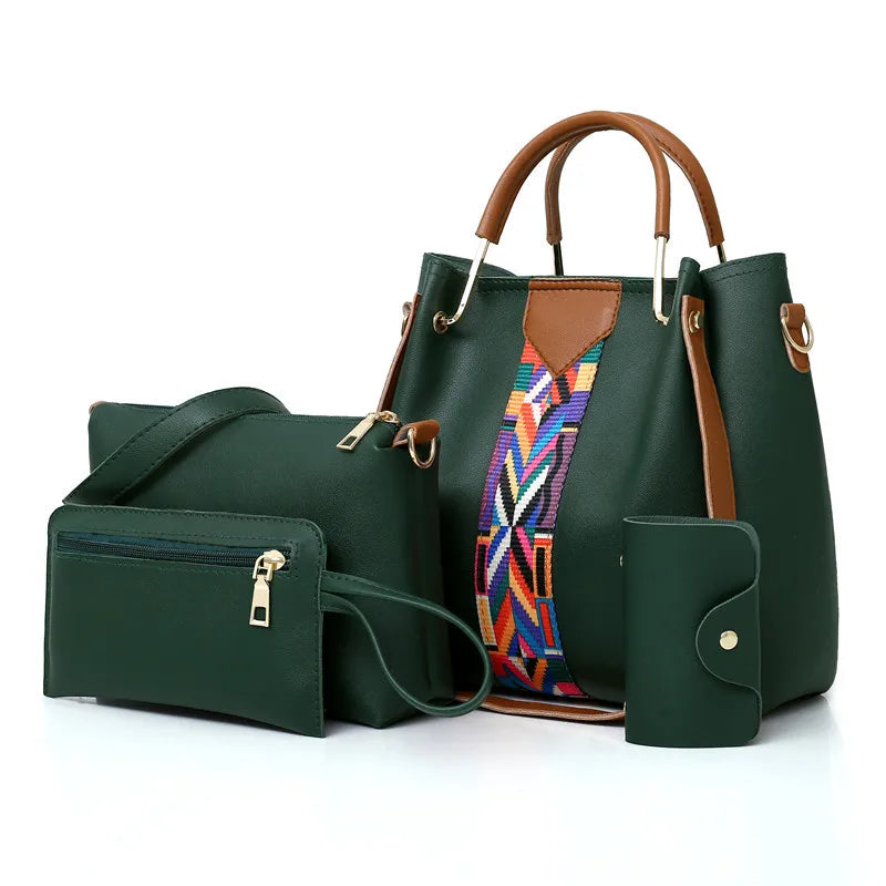 Luxury Handbag Large Capacity 4 set Bag Shoulder Bag Wallet Card Case