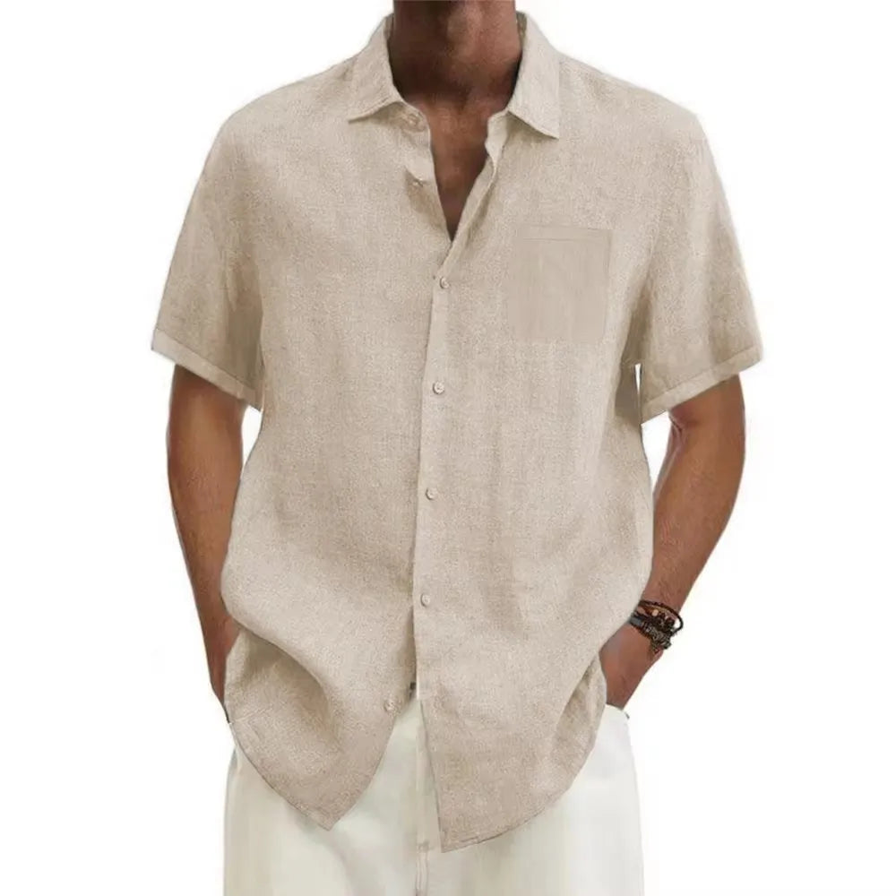 men Cotton Linen Hot Sale Sleeved T- Shirts
