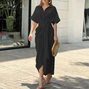 Belt Elegant Long Skirt Summer Sexy Party Dress