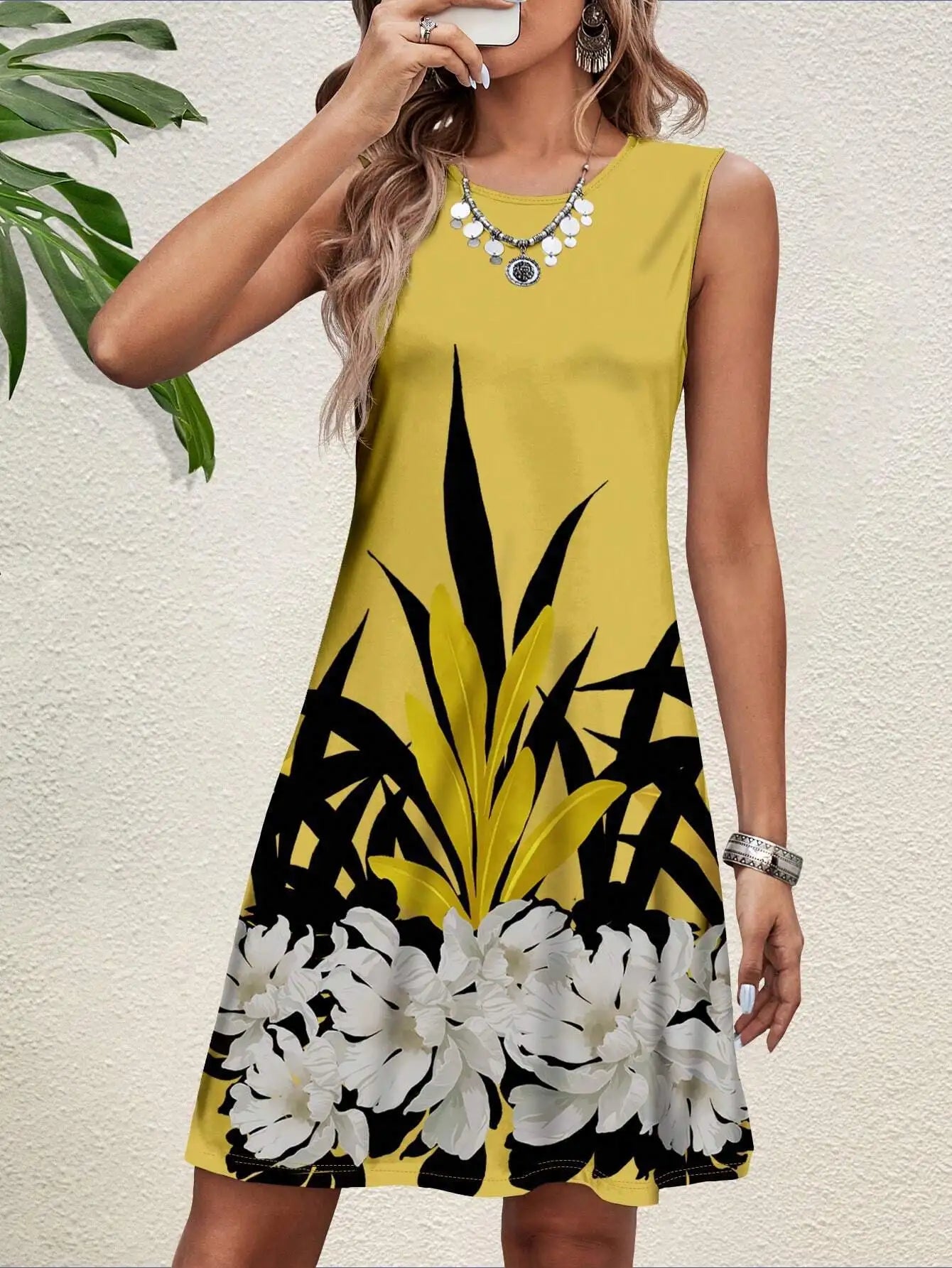 Mini Dresses Spring And Summer Sleeveless Ladies Casual Dress