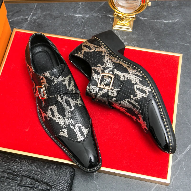 Chelsea Business Classic Leather Buckle Loafers, High Quality Low Heel Pointed Shoes