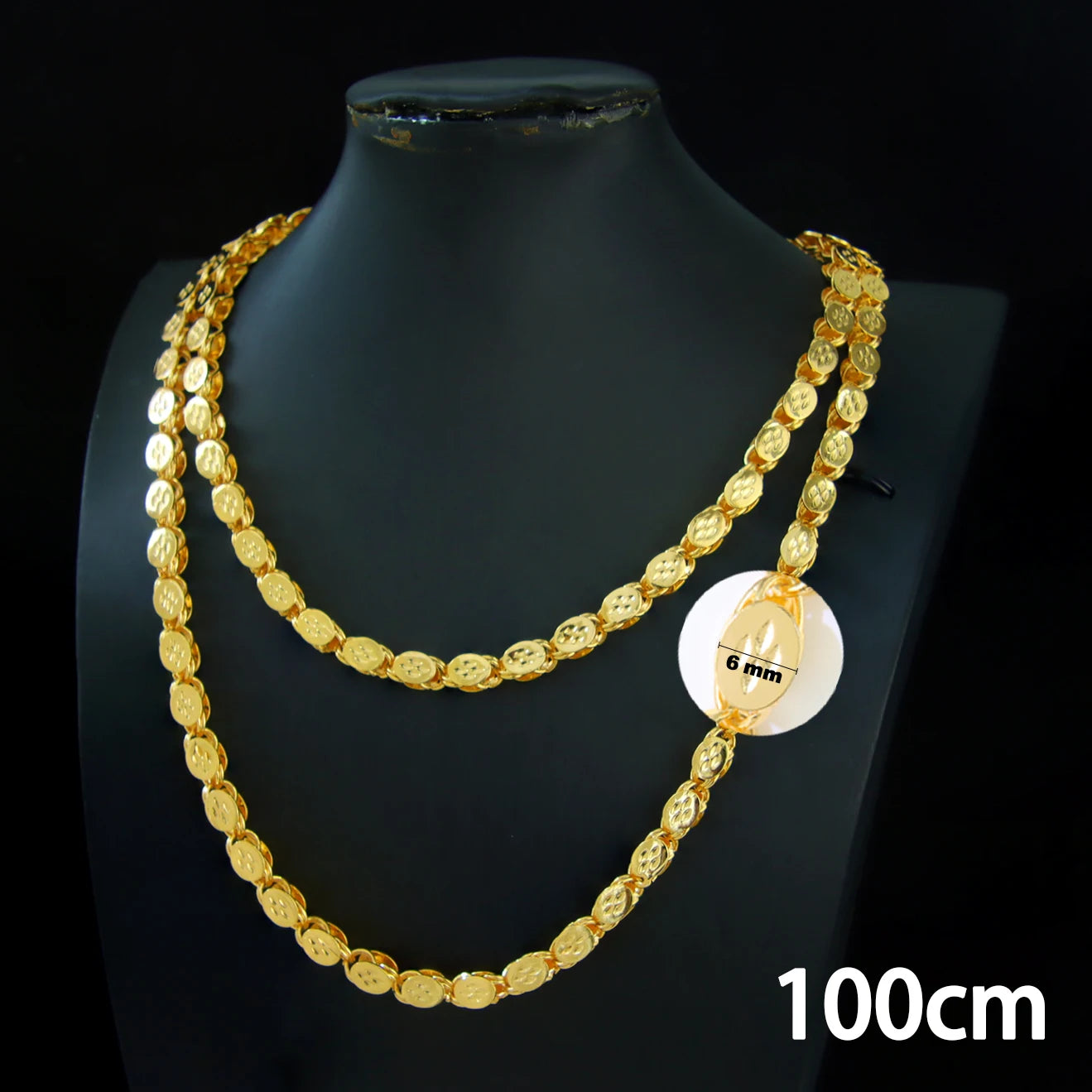 Luxury Long Necklace 50/100cm 24k Gold Plated Islamic Turkish Jewelry