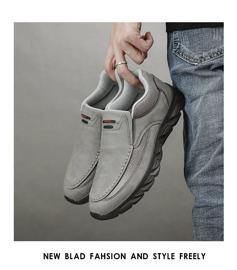 Men Sneakers Comfortable Leather Flat Footwear For Men
