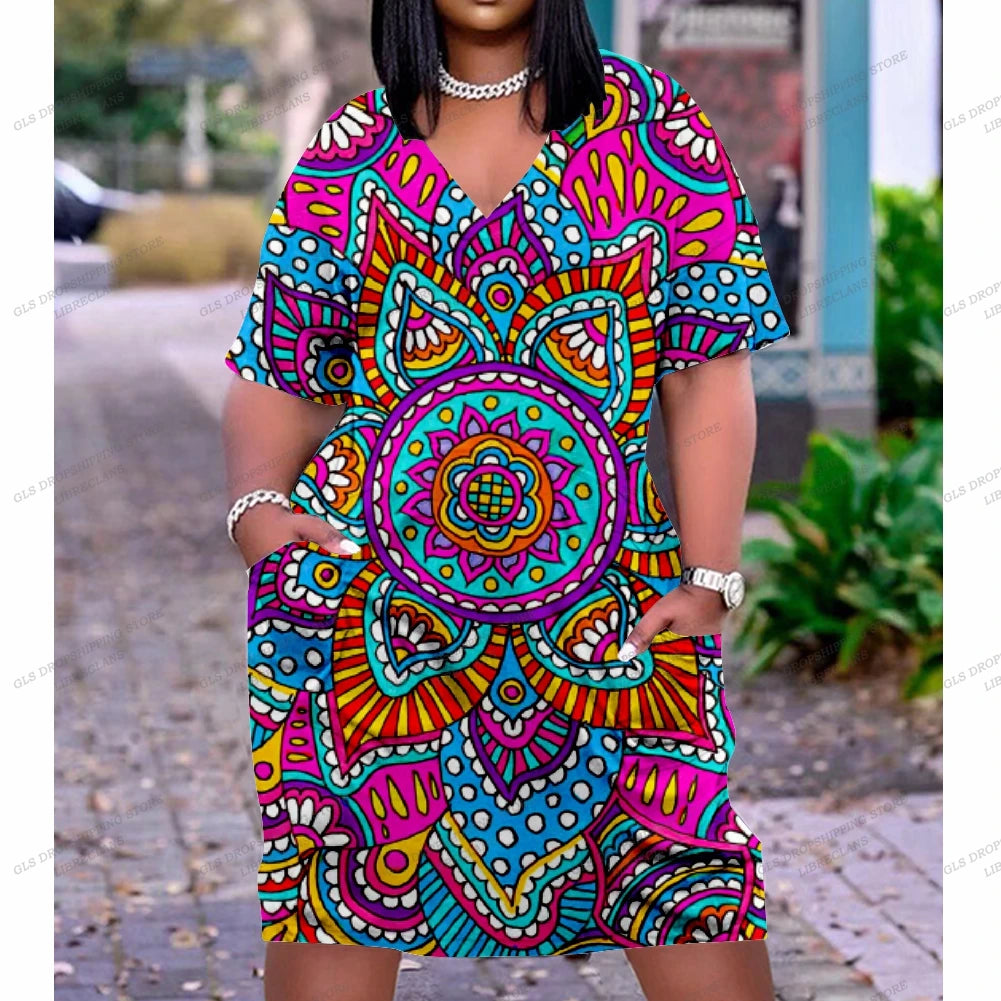 Black Africa Evening Boho Large Size Chain Sexy Dress