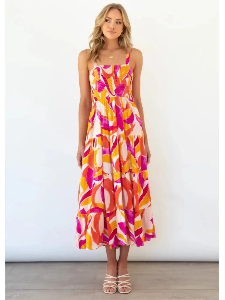 Sexy Sleeveless Hot Girl Strap Long Casual Comfortable Dress For Women