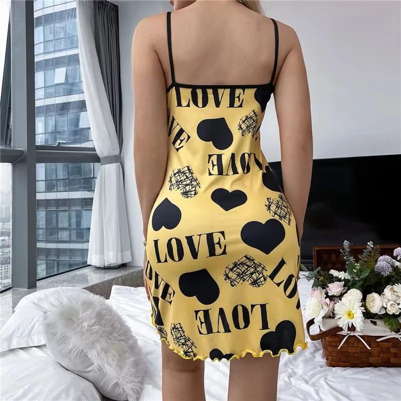 Women's Nightgown Beauty Sexy Short Skirt