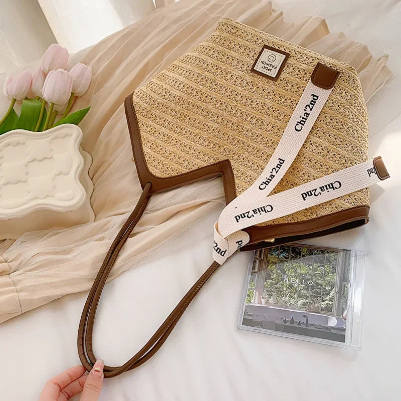 Bag Vintage Handmade Woven Shoulder Bag Raffia circle Rattan bags