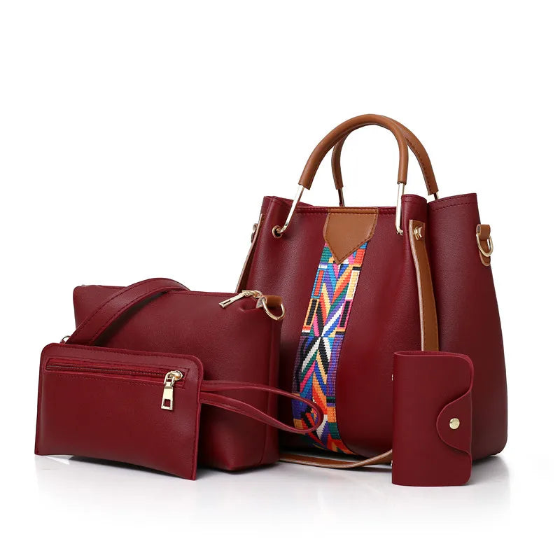 Luxury Handbag Large Capacity 4 set Bag Shoulder Bag Wallet Card Case